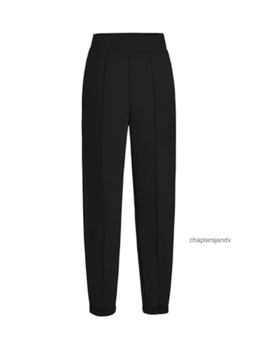 Women's High Waisted Pull On Dress Pants Stretchy Tapered Trousers with Pockets